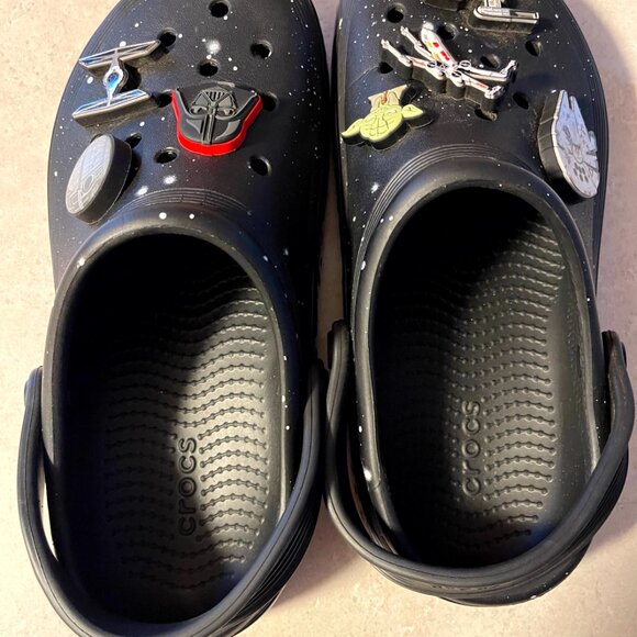 Crocs Star Wars Off Court Clog Light Up M5 W7 Black Galaxy New - Picture 8 of 11